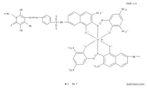Molecular Structure of 178452-71-6 (Chromate(5-), bis6-4-(1-butyl-5-cyano-1,6-dihydro-2-hydroxy-4-methyl-6-oxo-3-pyridinyl)azophenylsulfonylamino-4-hydroxy-3-(2-hydroxy-5-nitro-3-sulfophenyl)azo-2-naphthalenesulfonato(4-)-, pentasodium)