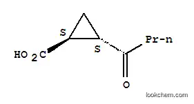 Molecular Structure of 178683-13-1 (Cyclopropanecarboxylic acid, 2-(1-oxobutyl)-, trans- (9CI))