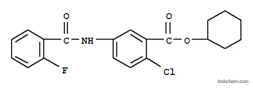 Molecular Structure of 178870-05-8 (cyclohexyl 2-chloro-5-[(2-fluorobenzoyl)amino]benzoate)