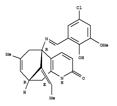5,9-Methanocycloocta[b]pyridin-2(1H)-one,5-[[(5-chloro-2-hydroxy-3-methoxyphenyl)methylene]amino]-11-ethylidene-5,6,9,10-tetrahydro-7-methyl-,(5R,9R,11E)-