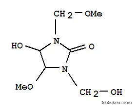 Molecular Structure of 18190-79-9 (4-hydroxy-1-(hydroxymethyl)-5-methoxy-3-(methoxymethyl)imidazolidin-2-one)