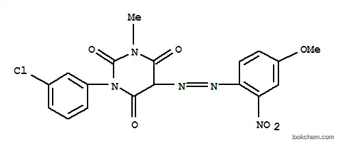 Molecular Structure of 1833-72-3 (1-(3-chlorophenyl)-5-[(4-methoxy-2-nitrophenyl)azo]-3-methylbarbituric acid)