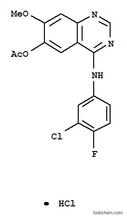 Molecular Structure of 184475-70-5 (4-(3-Chloro-4-fluorophenylamino)-7-methoxyquinazolin-6-yl acetate hydrochloride)