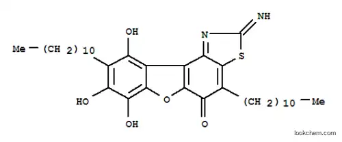 Molecular Structure of 185418-50-2 (Benzofuro[3,2-e]benzothiazol-5(2H)-one,  7,8,10-trihydroxy-2-imino-4,9-diundecyl-)