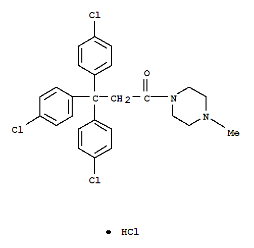 1-Propanone,3,3,3-tris(4-chlorophenyl)-1-(4-methyl-1-piperazinyl)-, hydrochloride (1:1)