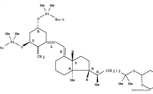 Molecular Structure of 211866-07-8 ([[(1a,3b,5Z,7E)-25-[(Tetrahydro-2H-pyran-2-yl)oxy]-9,10-secocholesta-5,7,10(19)-triene-1,3-diyl]bis(oxy)]bis[(1,1-dimethylethyl)dimethylsilane])