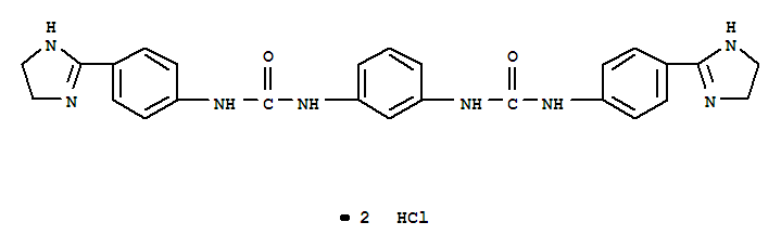 Urea,N,N''-1,3-phenylenebis[N'-[4-(4,5-dihydro-1H-imidazol-2-yl)phenyl]-,dihydrochloride (9CI)