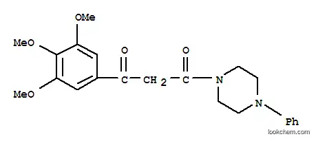 Molecular Structure of 23776-27-4 (1-(4-phenylpiperazin-1-yl)-3-(3,4,5-trimethoxyphenyl)propane-1,3-dione)