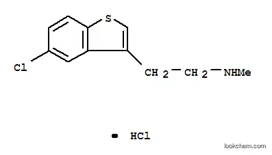 Molecular Structure of 23799-83-9 (2-(5-chloro-1-benzothiophen-3-yl)-N-methylethanamine hydrochloride (1:1))