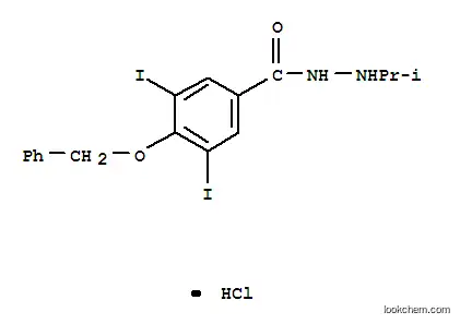Molecular Structure of 23959-36-6 (Benzoic acid,3,5-diiodo-4-(phenylmethoxy)-, 2-(1-methylethyl)hydrazide, hydrochloride (1:1))