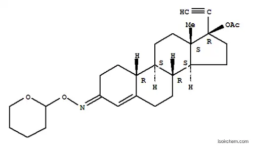 Molecular Structure of 24036-16-6 (19-Norpregn-4-en-20-yn-3-one,17-(acetyloxy)-, O-(tetrahydro-2H-pyran-2-yl)oxime, (17a)- (9CI))