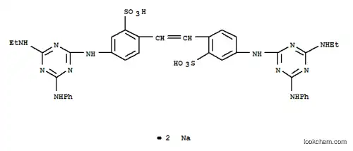Molecular Structure of 24565-13-7 (disodium 4,4'-bis[[6-anilino-4-(ethylamino)-1,3,5-triazin-2-yl]amino]stilbene-2,2'-disulphonate)