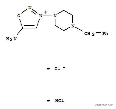 4-amino-3-(4-benzylpiperazin-1-yl)-1,2,3-oxadiazol-3-ium chloride hydrochloride (1:1:1)