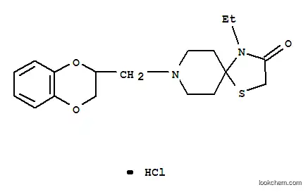 Molecular Structure of 24798-34-3 (8-(2,3-dihydro-1,4-benzodioxin-2-ylmethyl)-4-ethyl-1-thia-4,8-diazaspiro[4.5]decan-3-one hydrochloride (1:1))