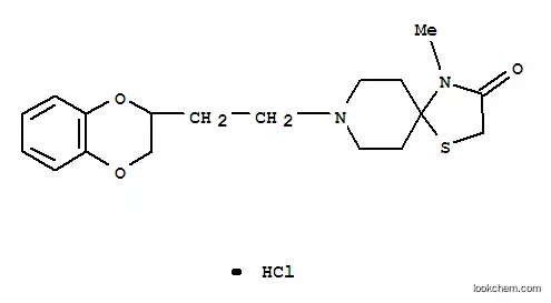Molecular Structure of 24798-36-5 (8-[2-(2,3-dihydro-1,4-benzodioxin-2-yl)ethyl]-4-methyl-1-thia-4,8-diazaspiro[4.5]decan-3-one hydrochloride (1:1))