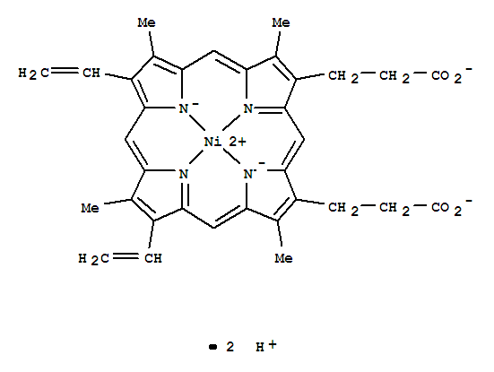 Nickelate(2-),[7,12-diethenyl-3,8,13,17-tetramethyl-21H,23H-porphine-2,18-dipropanoato(4-)-kN21,kN22,kN23,kN24]-, hydrogen (1:2)