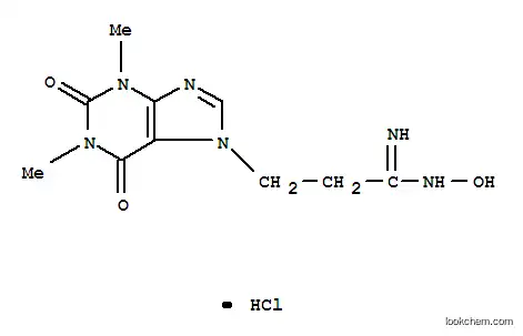 Molecular Structure of 24961-88-4 (7H-Purine-7-propanimidamide,1,2,3,6-tetrahydro-N-hydroxy-1,3-dimethyl-2,6-dioxo-, hydrochloride (1:1))