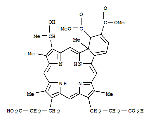 23H,25H-Benzo[b]porphine-9,13-dipropanoicacid,1,22a-dihydro-19-(1-hydroxyethyl)-1,2-bis(methoxycarbonyl)-8,14,18,22a-tetramethyl-(9CI)