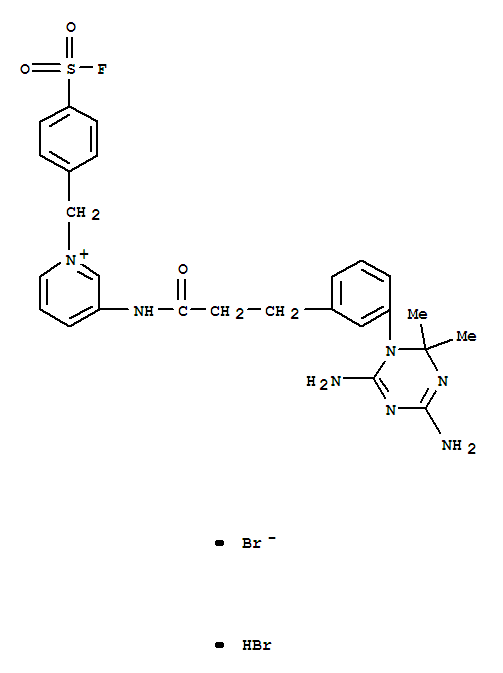 Pyridinium,3-[[3-[3-(4,6-diamino-2,2-dimethyl-1,3,5-triazin-1(2H)-yl)phenyl]-1-oxopropyl]amino]-1-[[4-(fluorosulfonyl)phenyl]methyl]-,bromide, hydrobromide (1:1:1) cas  25396-77-4