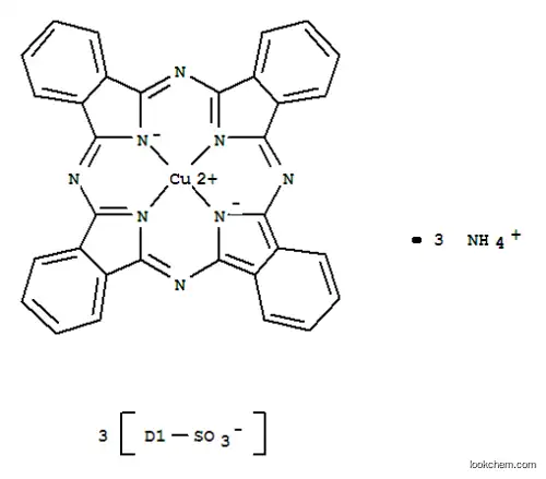 Molecular Structure of 25512-11-2 (triammonium [29H,31H-phthalocyaninetrisulphonato(5-)-N29,N30,N31,N32]cuprate(3-))
