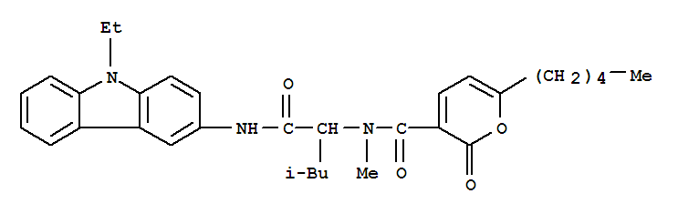 2H-PYRAN-3-CARBOXAMIDE,N-[1-[[(9-ETHYL-9H-CARBAZOL-3-YL)AMINO]CARBONYL]-3-METHYLBUTYL]-N-METHYL-2-OXO-6-PENTYL-