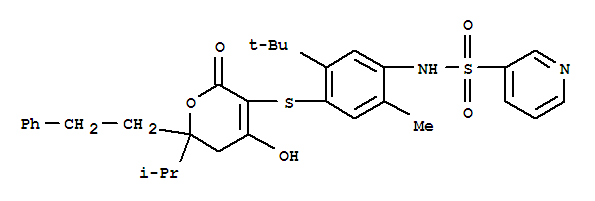 3-PYRIDINESULFONAMIDE, N-[4-[[5,6-DIHYDRO-4-HYDROXY-6-(1-METHYLETHYL)-2-OXO-6-(2-PHENYLETHYL)-2H-PYRAN-3-YL]THIO]-5-(1,1-DIMETHYLETHYL)-2-METHYLPHENYL]-