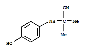Molecular Structure of 26850-26-0 (Propanenitrile,2-[(4-hydroxyphenyl)amino]-2-methyl-)