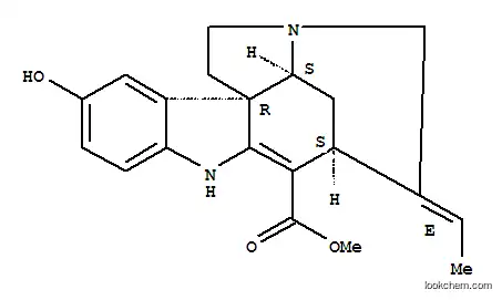 Molecular Structure of 27160-72-1 (methyl (15beta,19Z)-10-hydroxy-2,16-didehydrocur-19-en-17-oate)
