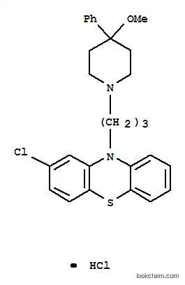Molecular Structure of 27972-34-5 (2-chloro-10-[3-(4-methoxy-4-phenylpiperidin-1-yl)propyl]-10H-phenothiazine hydrochloride (1:1))