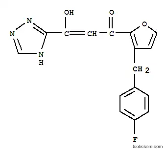 Molecular Structure of 280571-37-1 ((2Z)-1-[3-(4-fluorobenzyl)furan-2-yl]-3-hydroxy-3-(1H-1,2,4-triazol-5-yl)prop-2-en-1-one)