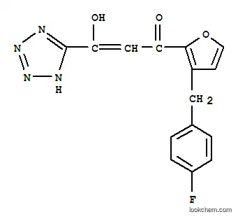 2-Propen-1-one, 1-(3-((4-fluorophenyl)methyl)-2-furanyl)-3-hydroxy-3-(1H-tetrazol-5-yl)-