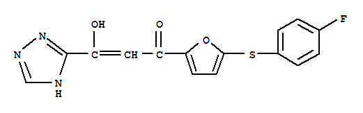 2-Propen-1-one,1-[5-[(4-fluorophenyl)thio]-2-furanyl]-3-hydroxy-3-(1H-1,2,4-triazol-5-yl)-
