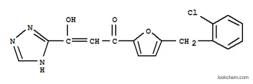 Molecular Structure of 280571-72-4 (1-[5-(2-chlorobenzyl)furan-2-yl]-3-hydroxy-3-(1H-1,2,4-triazol-5-yl)prop-2-en-1-one)