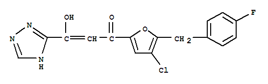 2-PROPEN-1-ONE, 1-[4-CHLORO-5-[(4-FLUOROPHENYL)METHYL]-2-FURANYL]-3-HYDROXY-3-(1H-1,2,4-TRIAZOL-3-YL)-