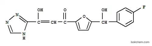 Molecular Structure of 280571-86-0 (1-{5-[(4-fluorophenyl)(hydroxy)methyl]furan-2-yl}-3-hydroxy-3-(1H-1,2,4-triazol-5-yl)prop-2-en-1-one)