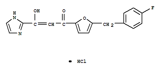 2-PROPEN-1-ONE, 1-[5-[(4-FLUOROPHENYL)METHYL]-2-FURANYL]-3-HYDROXY-3-(1H-IMIDAZOL-2-YL)-, HCL