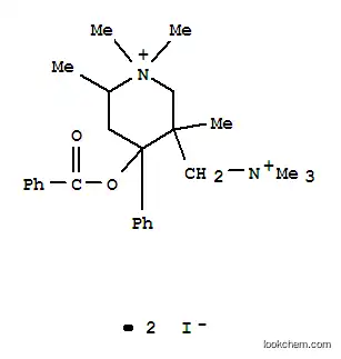 Molecular Structure of 28060-59-5 (4-(benzoyloxy)-1,1,2,5-tetramethyl-4-phenyl-5-[(trimethylammonio)methyl]piperidinium diiodide)