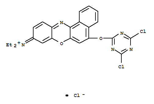 9-Diethylamino-5-(4,6-dichloro-s-triazinyl)-9H-benzo[a]phenoxazine Chloride