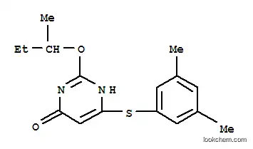 Molecular Structure of 284681-90-9 (6-[(3,5-dimethylphenyl)sulfanyl]-2-(1-methylpropoxy)pyrimidin-4(3H)-one)