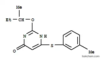 Molecular Structure of 284681-91-0 (6-[(3-methylphenyl)sulfanyl]-2-(1-methylpropoxy)pyrimidin-4(3H)-one)