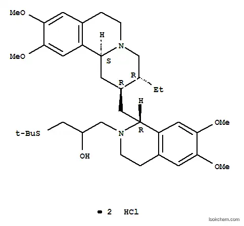 Molecular Structure of 28716-60-1 (Emetan-2'-ethanol, a-[[(1,1-dimethylethyl)thio]methyl]-6',7',10,11-tetramethoxy-,dihydrochloride (9CI))