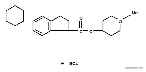 Molecular Structure of 29075-61-4 (1-methylpiperidin-4-yl 5-cyclohexyl-2,3-dihydro-1H-indene-1-carboxylate hydrochloride)