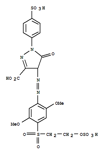 4-[[4-[(2-HYDROXYETHYL)SULFONYL]-2,5-DIMETHOXYPHENYL]AZO]-5-OXO-1-(P-SULFOPHENYL)-2-PYRAZOLINE-3-CARBOXYLIC ACID HYDROGEN SULFATE ( ESTER)CAS
