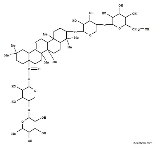 Molecular Structure of 29617-74-1 (Olean-12-en-28-oicacid, 3-[(4-O-b-D-glucopyranosyl-a-L-arabinopyranosyl)oxy]-,4-O-(6-deoxy-a-L-mannopyranosyl)-b-D-xylopyranosyl ester, (3b)- (9CI))
