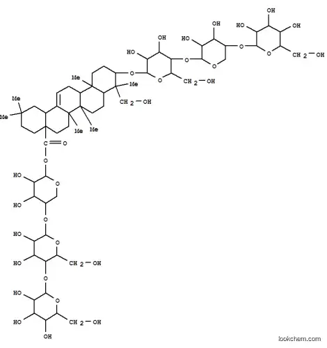 Molecular Structure of 29774-50-3 (Olean-12-en-28-oicacid, 3-[(O-b-D-glucopyranosyl-(1&reg;4)-O-b-L-arabinopyranosyl-(1&reg;4)-b-D-glucopyranosyl)oxy]-23-hydroxy-, O-D-glucopyranosyl-(1&reg;4)-O-D-glucopyranosyl-(1&reg;4)-a-L-arabinopyranosyl ester, (3b,4a)- (9CI))