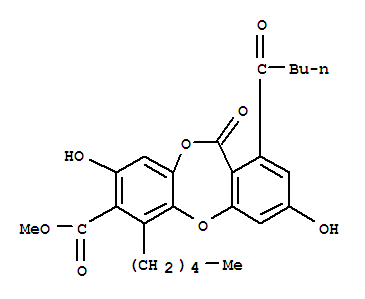 11H-Dibenzo[b,e][1,4]dioxepin-7-carboxylicacid, 3,8-dihydroxy-11-oxo-1-(1-oxopentyl)-6-pentyl-, methyl ester