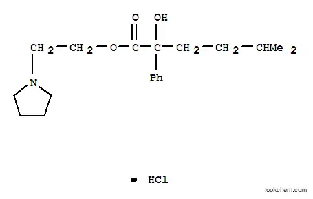 Molecular Structure of 3026-46-8 (2-(pyrrolidin-1-yl)ethyl 2-hydroxy-5-methyl-2-phenylhexanoate)