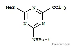 Molecular Structure of 30369-46-1 (N-(2-methylpropyl)-4-(methylsulfanyl)-6-(trichloromethyl)-1,3,5-triazin-2-amine)