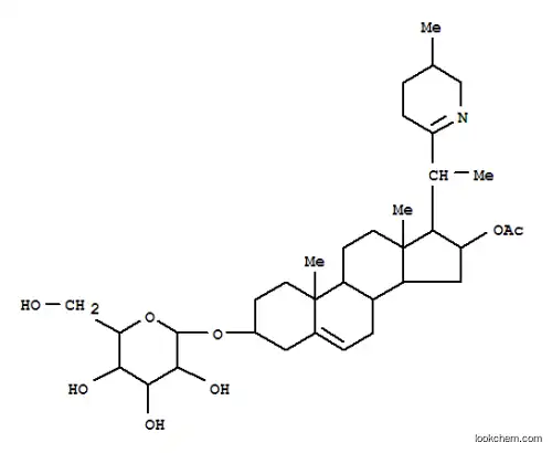 Molecular Structure of 30511-97-8 (b-D-Glucopyranoside, (3b,16a,20S)-16-(acetyloxy)-20-[(5S)-3,4,5,6-tetrahydro-5-methyl-2-pyridinyl]pregn-5-en-3-yl(9CI))