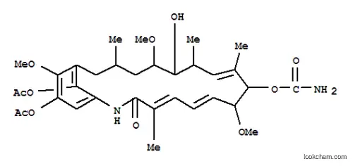 Molecular Structure of 30562-35-7 (9-(carbamoyloxy)-13-hydroxy-8,14,19-trimethoxy-4,10,12,16-tetramethyl-3-oxo-2-azabicyclo[16.3.1]docosa-1(22),4,6,10,18,20-hexaene-20,22-diyl diacetate)